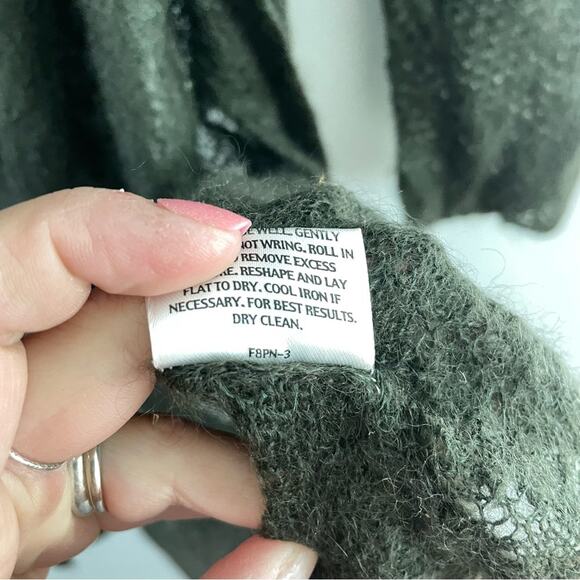 Eileen Fisher | Women’s Brown Mohair Blend Open Knit Long Cardigan Sweater Wool - Picture 9 of 9